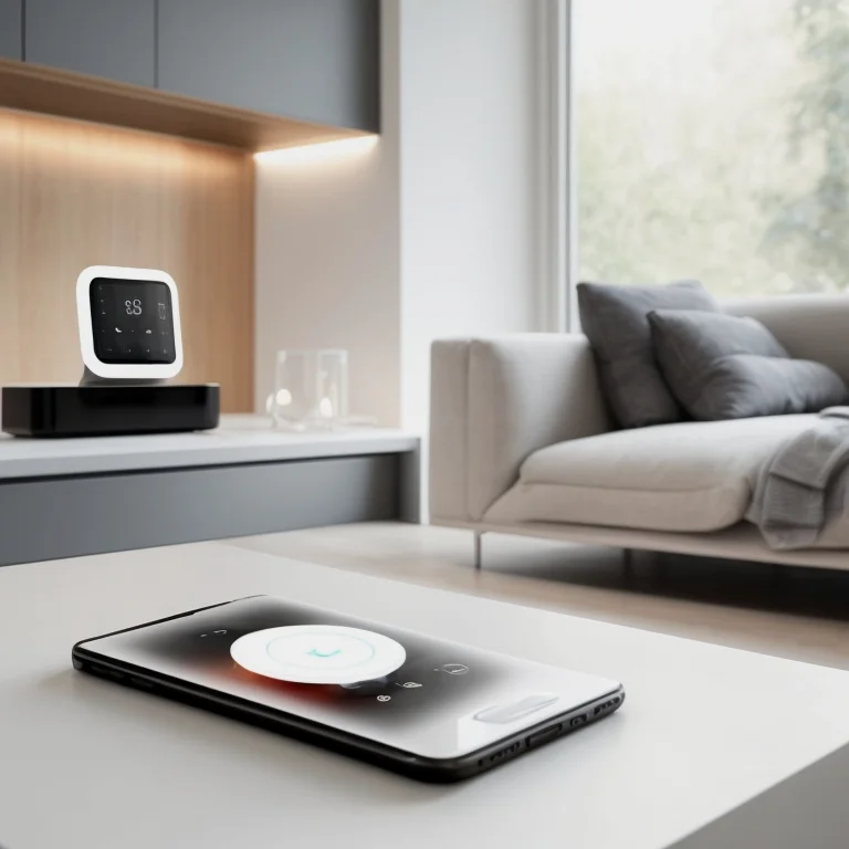 Smart AI home device controlling lights and temperature
